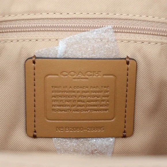 New Coach Edie 31 Jacquard and Leather Shoulder Bag Beechwood - Picture 12 of 13